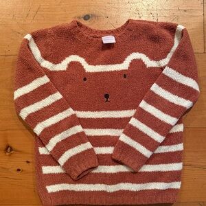 Hanna Andersson Cozy Bear Design Sweater - Brown and White Sz 6-7